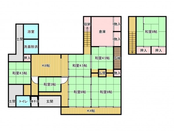出雲市野尻町、中古一戸建ての間取り画像です