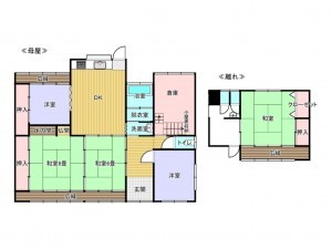 出雲市外園町、中古一戸建ての間取り画像です