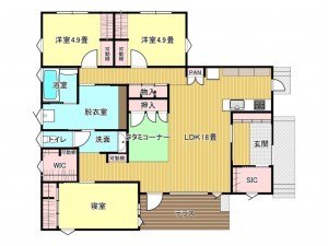 出雲市斐川町上庄原、中古一戸建ての間取り画像です