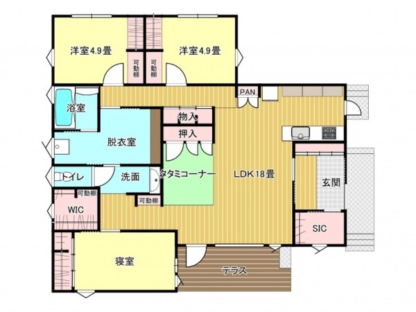 出雲市斐川町上庄原、中古一戸建ての間取り画像です