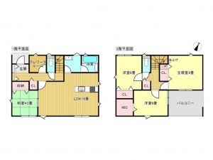 出雲市大津町、新築一戸建ての間取り画像です
