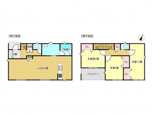 出雲市大津町、新築一戸建ての間取り画像です