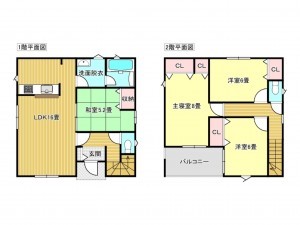 出雲市渡橋町、新築一戸建ての間取り画像です