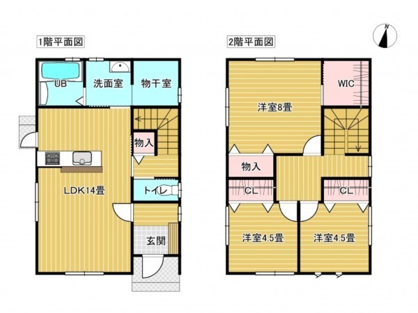 出雲市矢野町、新築一戸建ての間取り画像です
