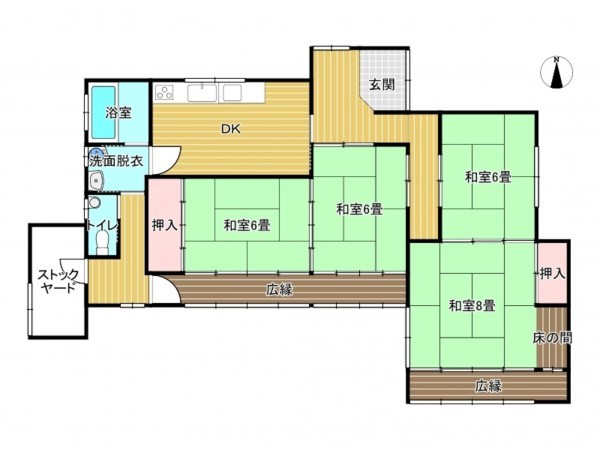 出雲市中野町、中古一戸建ての間取り画像です