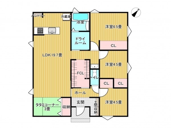 出雲市斐川町出西、新築一戸建ての間取り画像です