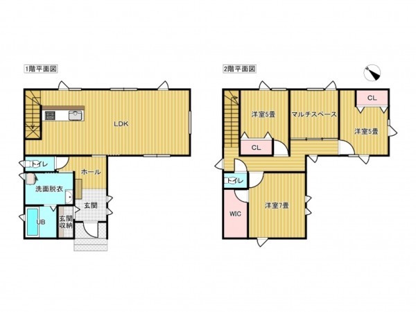 出雲市駅南町、中古一戸建ての間取り画像です