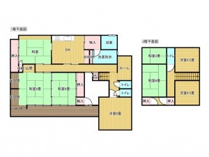 出雲市大津新崎町、中古一戸建ての間取り画像です