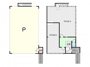 出雲市上塩冶町、収益物件/事務所の間取り画像です
