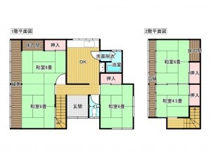 出雲市小山町、中古一戸建ての間取り画像です