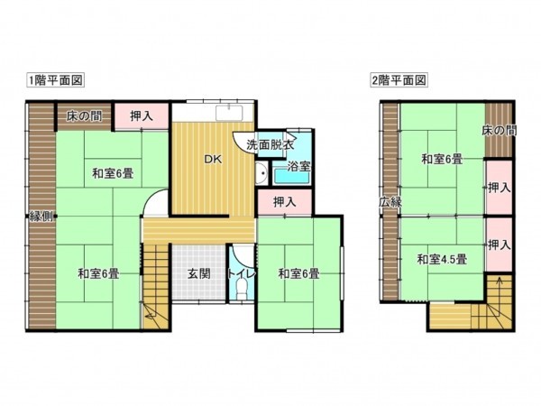 出雲市小山町、中古一戸建ての間取り画像です