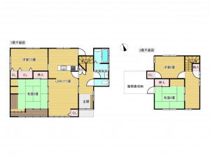 出雲市鹿園寺町、中古一戸建ての間取り画像です