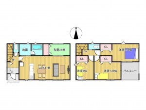 出雲市小山町、新築一戸建ての間取り画像です