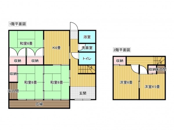 出雲市荒茅町、中古一戸建ての間取り画像です