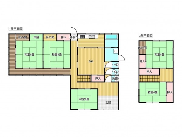 出雲市上塩冶町、中古一戸建ての間取り画像です