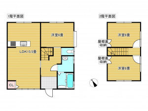 出雲市大津町、中古一戸建ての間取り画像です