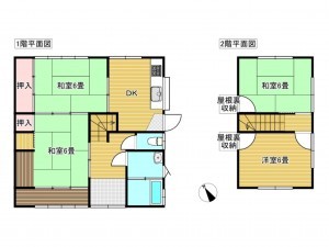 出雲市大津町、中古一戸建ての間取り画像です