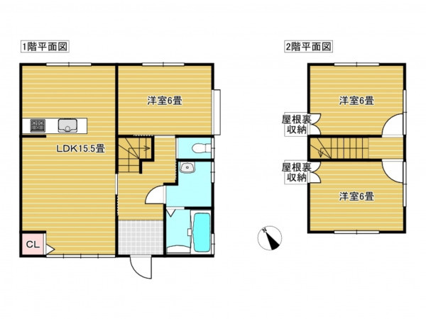 出雲市大津町、中古一戸建ての間取り画像です