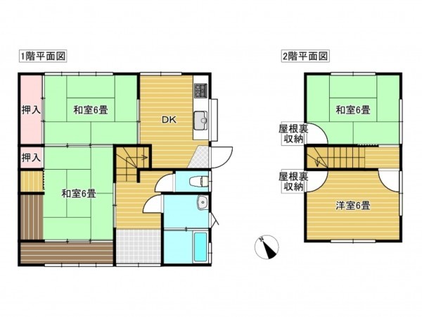 出雲市大津町、中古一戸建ての間取り画像です