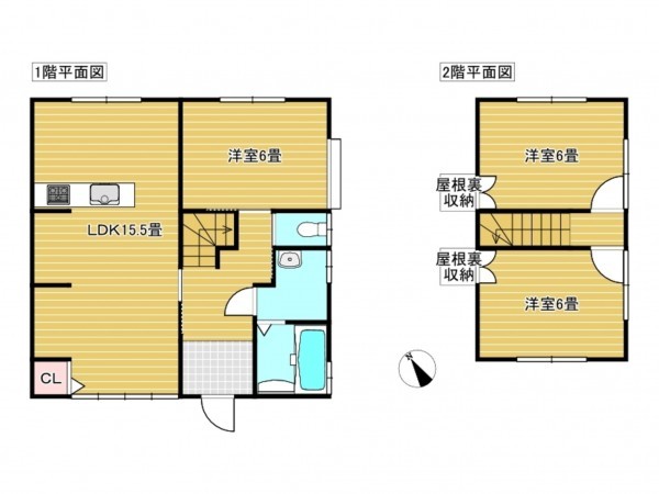 出雲市大津町、中古一戸建ての間取り画像です