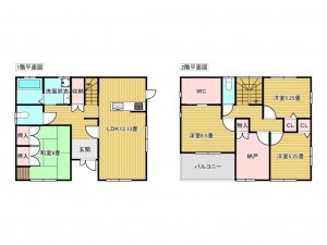 出雲市大社町中荒木、中古一戸建ての間取り画像です