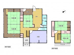 出雲市西郷町、中古一戸建ての間取り画像です