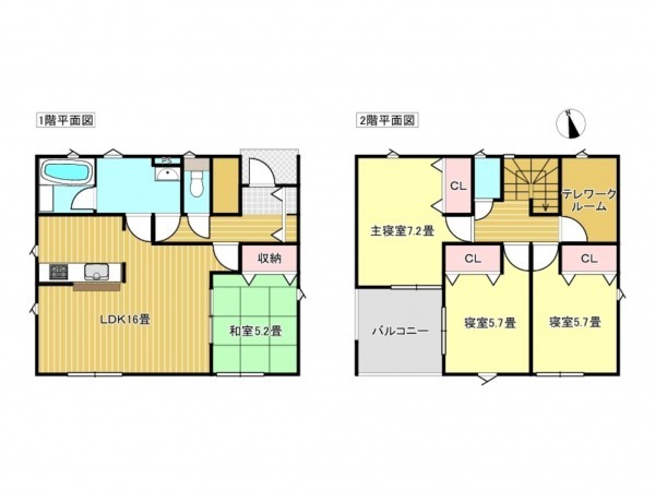 出雲市大津町、新築一戸建ての間取り画像です