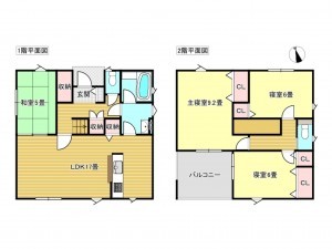 出雲市大津町、新築一戸建ての間取り画像です