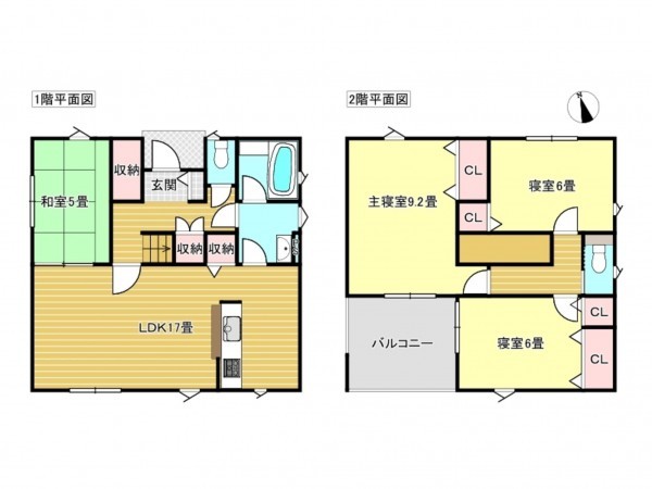 出雲市大津町、新築一戸建ての間取り画像です