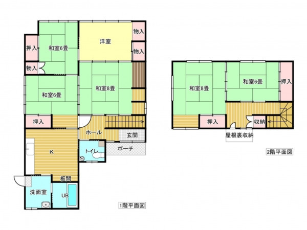 出雲市今市町北本町、中古一戸建ての間取り画像です