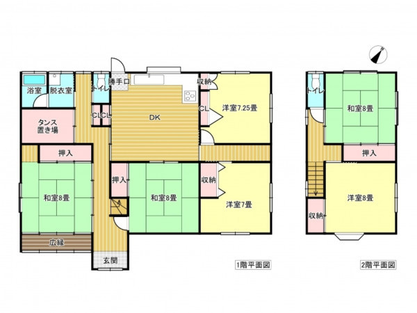 出雲市湖陵町三部、中古一戸建ての間取り画像です