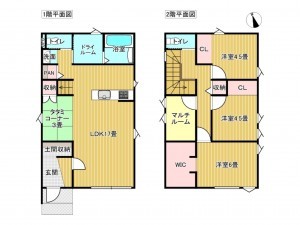 出雲市小山町、新築一戸建ての間取り画像です