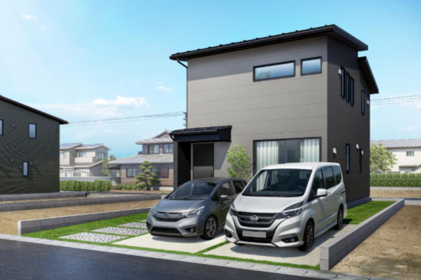 出雲市小山町、新築一戸建ての外観画像です