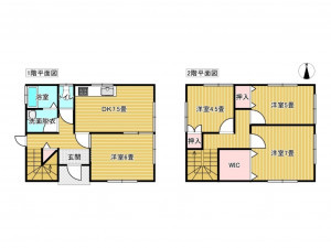 出雲市湖陵町大池、中古一戸建ての間取り画像です