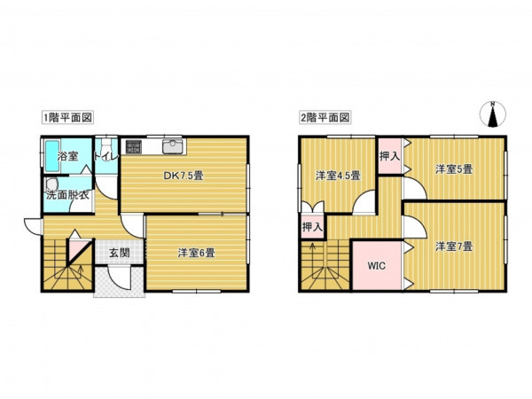 出雲市湖陵町大池、中古一戸建ての間取り画像です