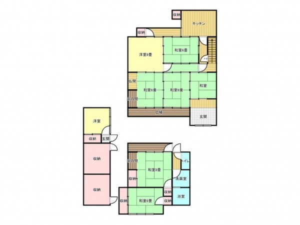出雲市湖陵町差海、中古一戸建ての間取り画像です