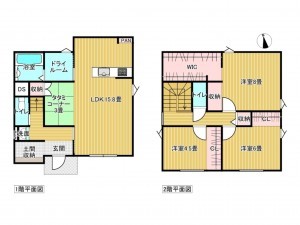 出雲市小山町、新築一戸建ての間取り画像です