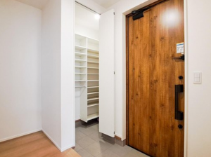 出雲市大津町、新築一戸建ての玄関画像です