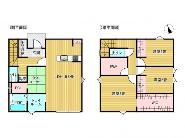 出雲市大津町、新築一戸建ての間取り画像です