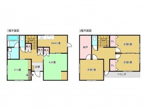 出雲市斐川町富村、中古一戸建ての間取り画像です