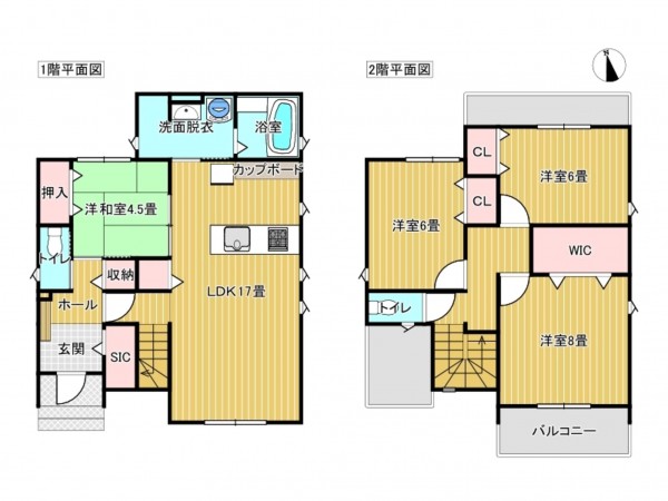 出雲市大津町、新築一戸建ての間取り画像です