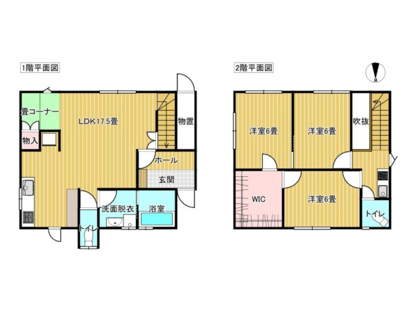 出雲市平田町、中古一戸建ての間取り画像です