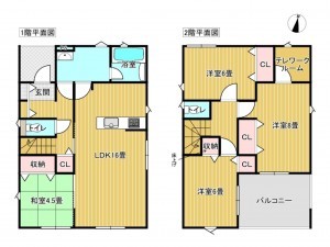 出雲市矢野町、新築一戸建ての間取り画像です