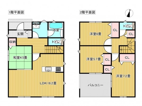 出雲市矢野町、新築一戸建ての間取り画像です