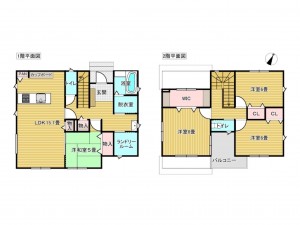出雲市斐川町上庄原、新築一戸建ての間取り画像です