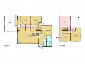 出雲市荒茅町、中古一戸建ての間取り画像です
