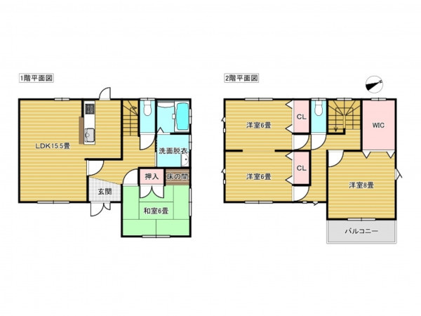 出雲市斐川町富村、中古一戸建ての間取り画像です