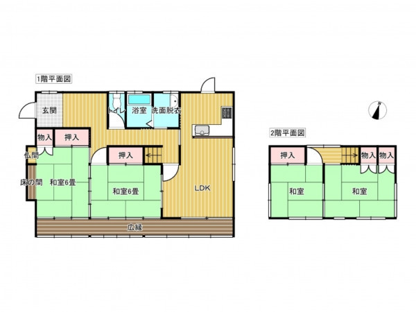 出雲市武志町、中古一戸建ての間取り画像です