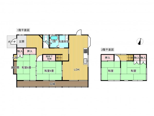 出雲市武志町、中古一戸建ての間取り画像です