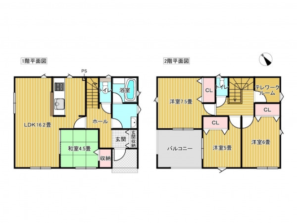 出雲市灘分町、新築一戸建ての間取り画像です